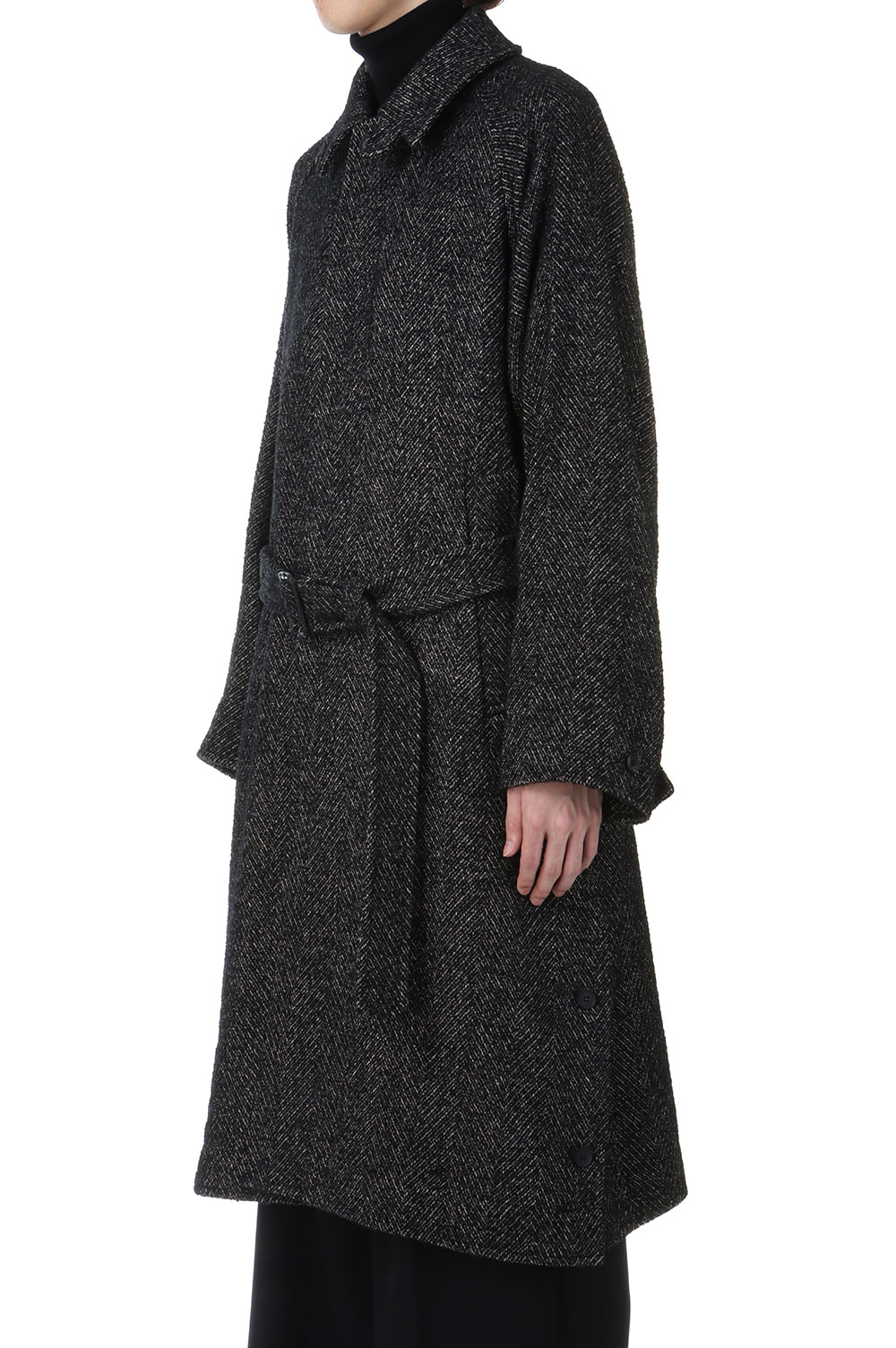 ジャケット・アウター YOKE WOOL NEP TWEED BALMACAAN COAT YOKE 23AW WOOL NEP TWEED BALMACAAN COAT