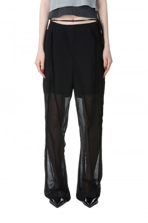 See-Through Outseam Flare Pants (31241465206)