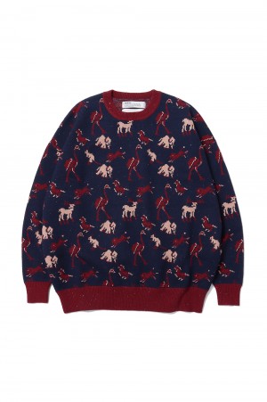 ZOO Oversized Pullover Knit -Navy&Bordeaux- (24AWK-8)