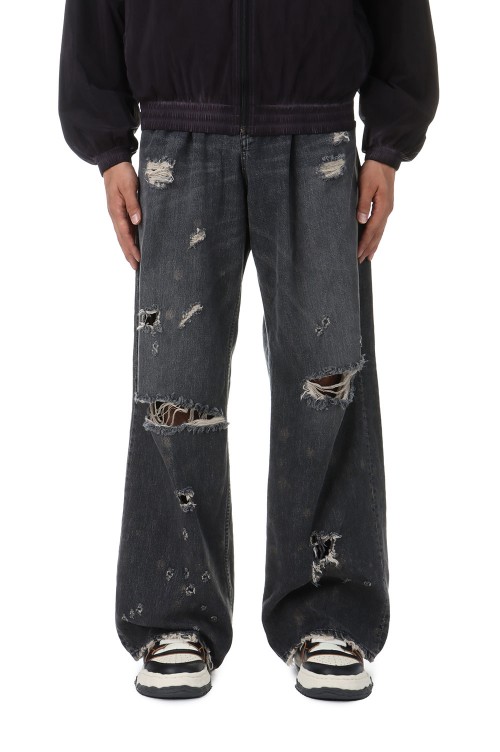 DAIRIKU SUPER DAMAGE WIDE DENIM PANTS DAIRIKU】Super Damage Wide