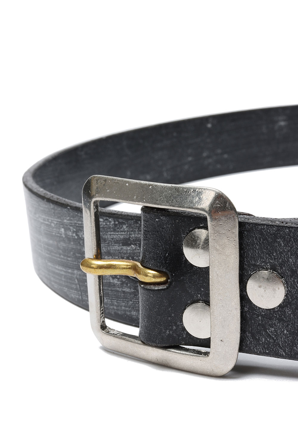 UK BRIDLE LEATHER NARROW GARRISON BELT / BLACK (ACV-B02S