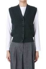 FULL CARDIGAN KNIT VEST -GREEN (24AMSNI02)