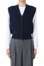 FULL CARDIGAN KNIT VEST -NAVY(24AMSNI02)