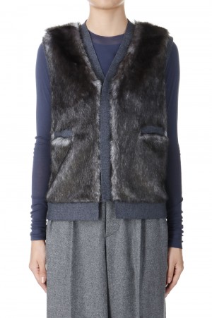 Faux Fur Vest-GRAY(24AW-8-N)