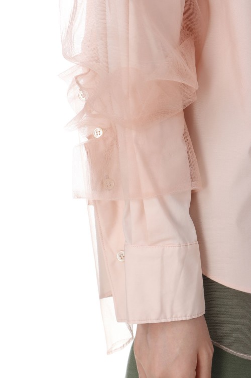 Tulle Layered Shirt-PINKxPINK(CB-24216) | セレクトショップ 