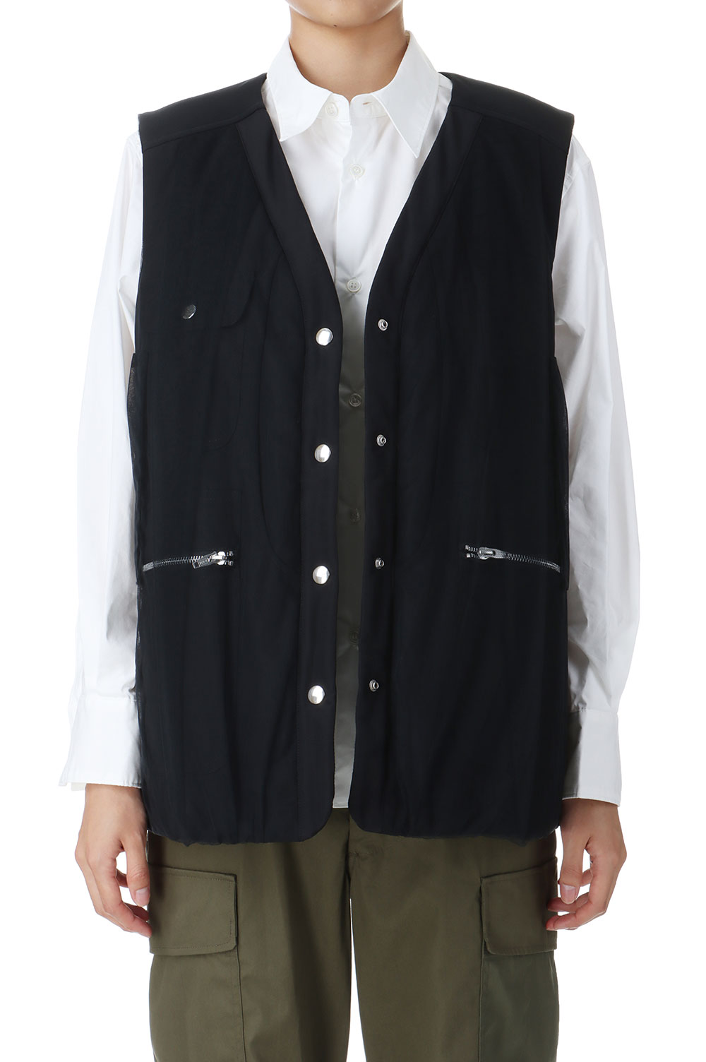 u⭐︎Acka tulle vest satin one-piece Tulle Vest-BLACK(CJ-24246) | セレクトショップ｜DeepInsideinc.com Store