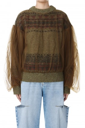 Tulle Knit-KHAKI(CK-24236B)