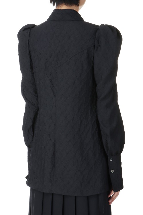 FETICO Puff-Sleeved Cotton Satin Shirt