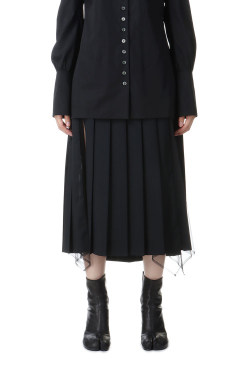 【FETICO】WOOL&TULLE COMBINED PLEATEDSKIRT FETICO(フェティコ)のWOOL & TULLE COMBINED PLEATED SKIRT(スカート