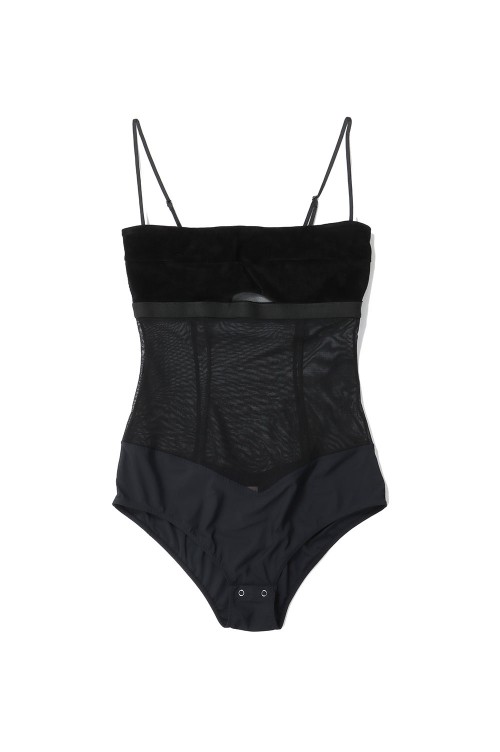 下着・アンダーウェア FETICO MESH COMBINED VELOUR BODYSUIT VELVET & MESH COMBINED BODYSUIT｜FETICO フェティコ