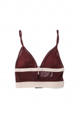 SATIN &amp; MESH COMBINED CAMI TOP-BORDEAUX(FTC244-0403)