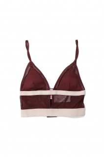 SATIN & MESH COMBINED CAMI TOP-BORDEAUX(FTC244-0403)