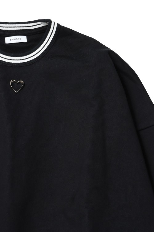 Heart Charm Sweat-BLACK(S2.5-0403) | セレクトショップ