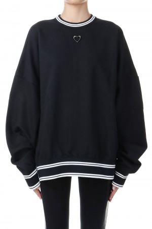 Heart Charm Sweat-BLACK(S2.5-0403)