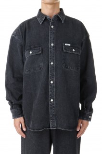 10.5oz Denim L/S Work Shirt / Black Fade (CTE-24S413)