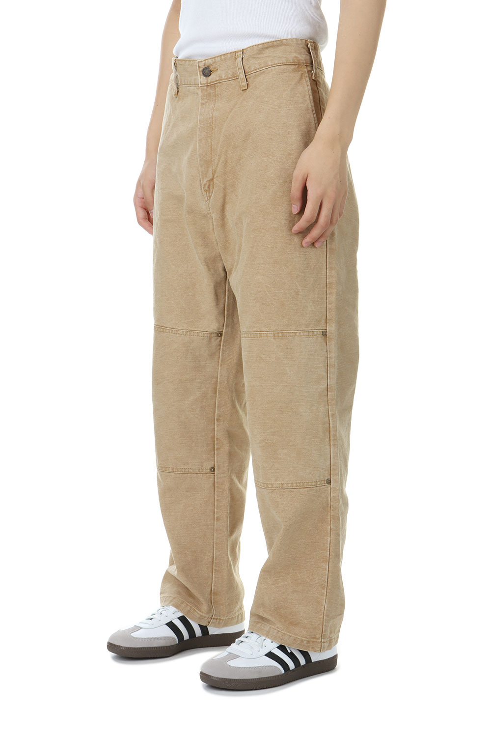 DET DOUBLE KNEE TROUSERS - BEIGE (242WVDS-PTM02) | セレクト
