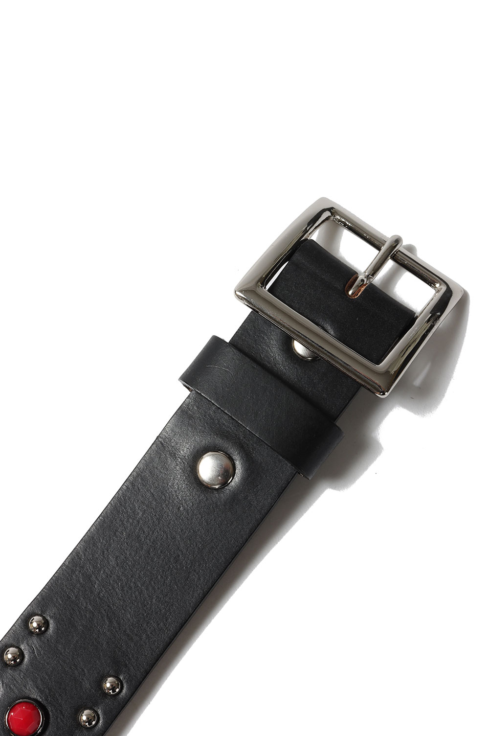 WOLF'S HEAD x LASTMAN STUDDED BELT 35mm / RED (242LM-AC06