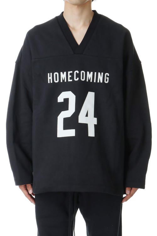 定価以下込 HOCKEY V NECK SWEATSHIRT HEAVY FLEECE HOCKEY JERSEY / BLACK(192BT246270F) | セレクト