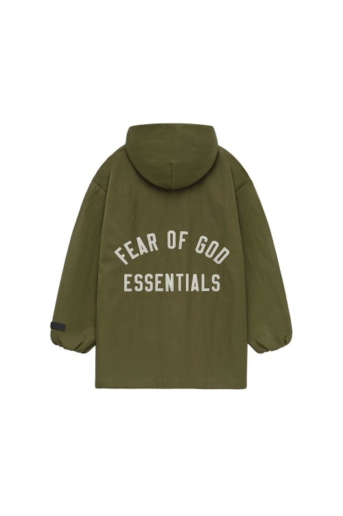 TEXTURED NYLON HOODED COACHES JACKET / MILITARY(202BT246375F TEXTURED NYLON HOODED COACHES JACKET / MILITARY(202BT246375F