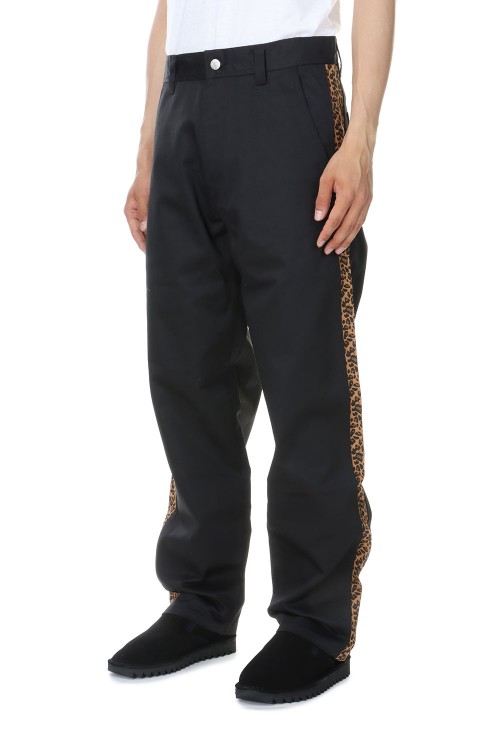 LEOPARD BORDERED WORK PANTS-BLACK(BEPFW24PA05) | セレクトショップ