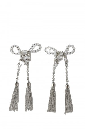 tanakadaisuke crystal ribbon chain ピアス crystal ribbon chain earrings – tanakadaisuke