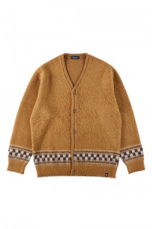 SD Checker Cardigan - BROWN