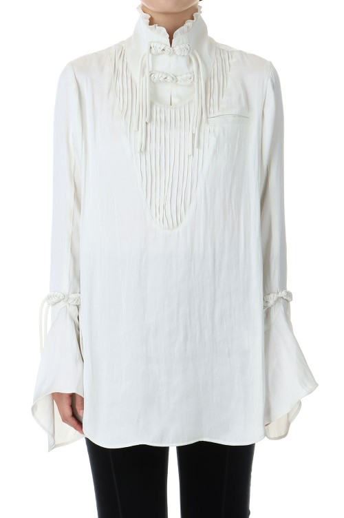 front tuck china button blouse(TD-24AW-SH01) | セレクト