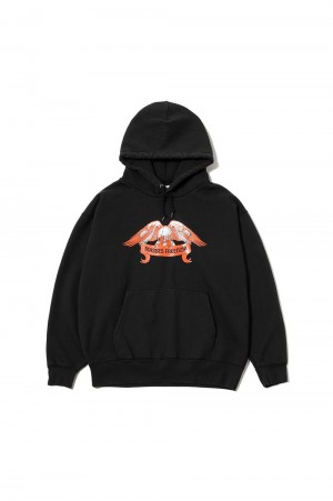 SWEAT HOODED FREEDOM WASH / BLACK