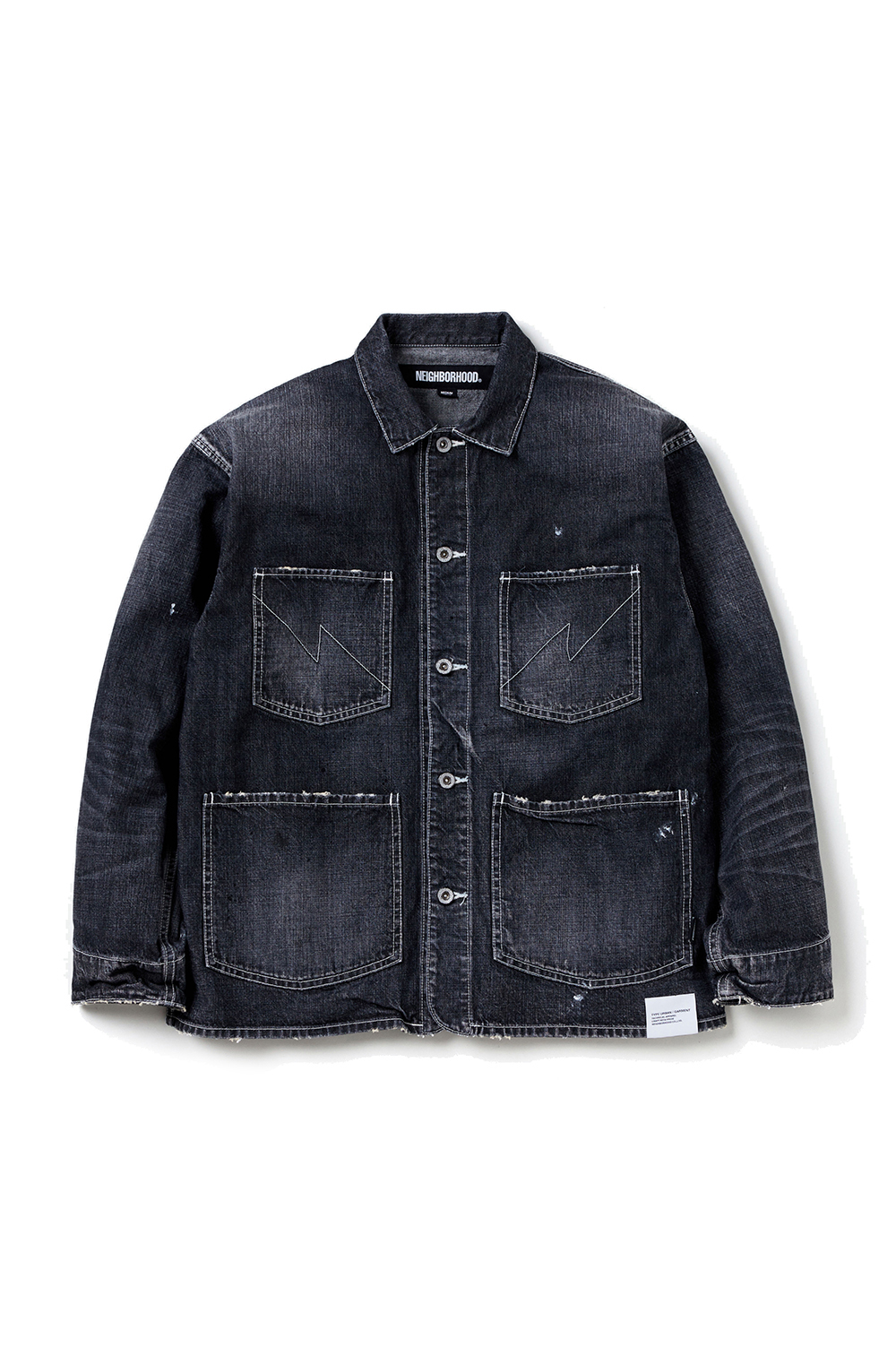 WASHED COVERALL JACKET / BLACK (242SPNH-JKM02) | セレクト