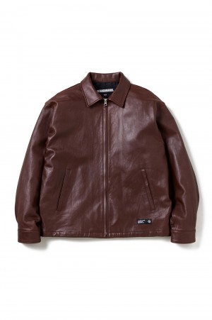 LEATHER ZIP WORK JACKET / BROWN (242SZNH-JKM01) | セレクトショップ