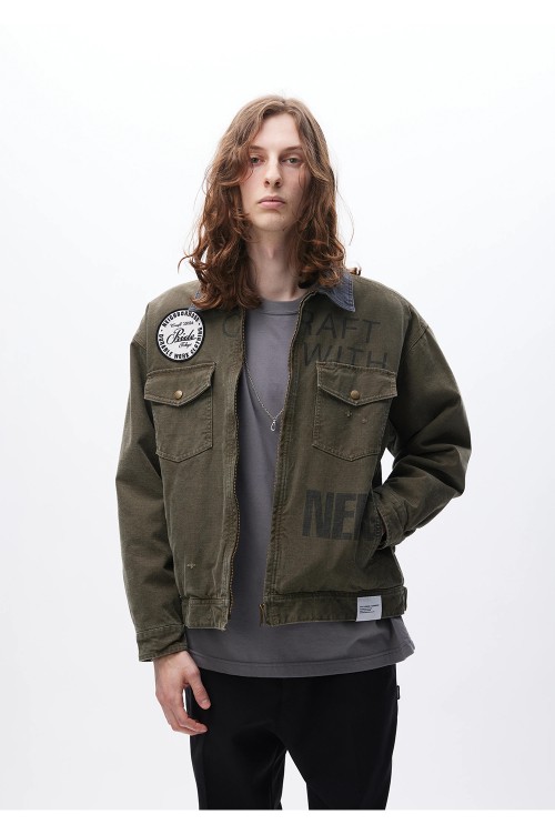 ジャケット・アウター TOKYOHEMPCONNECTION - HEMP WORK JACKET NEIGHBORHOOD(ネイバーフッド)｜LEATHER ZIP WORK JACKET｜正規