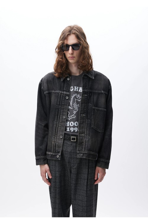 WASHED DENIM TYPE-1 JACKET / BLACK (242XBNH-JKM02 WASHED DENIM TYPE-1 JACKET / BLACK (242XBNH-JKM02