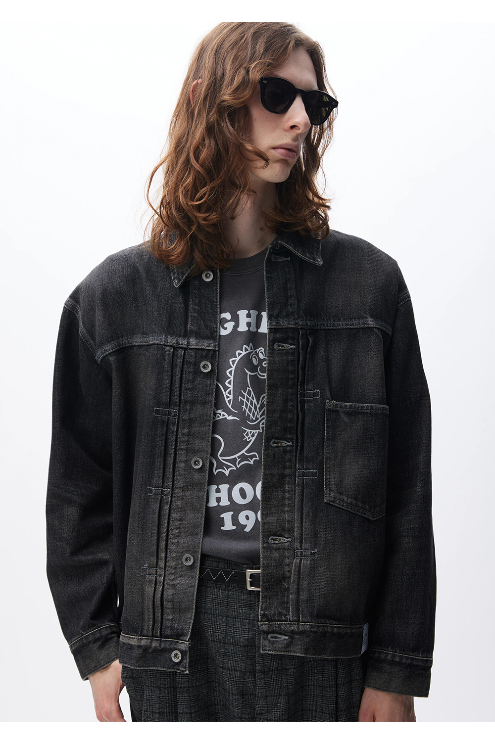 WASHED DENIM TYPE-1 JACKET / BLACK (242XBNH-JKM02