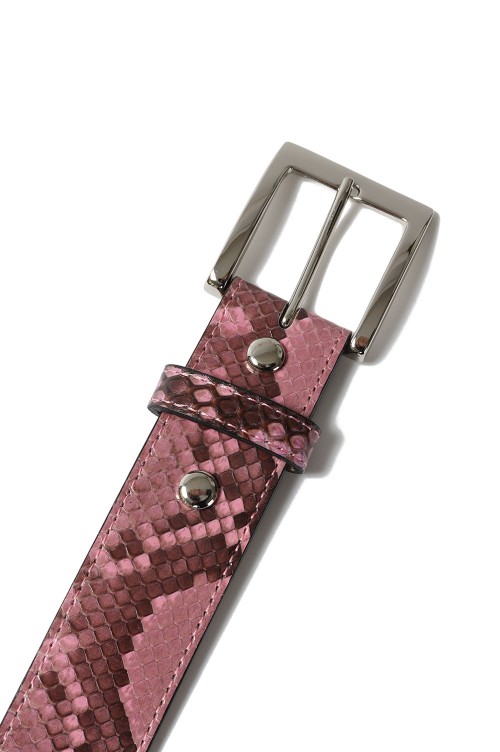 小物 WACKO MARIA PYTHON LEATHER BELT PINK 32 WACKO MARIA PYTHON LEATHER BELT PINK 32 メンズ