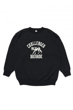 WOLF COLLEGE C/N SWEAT / BLACK (CLG-SW 024-006)