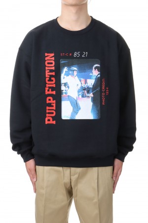 PULP FICTION / CREW NECK SWEAT SHIRT ( TYPE-2 ) / BLACK (PF-WM-SS05)