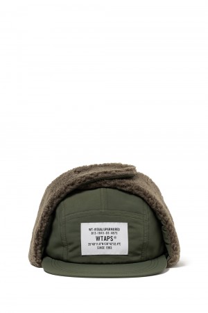 ROBIN / CAP / NYLON. TUSSAH. POLY. BOA / OLIVE DRAB (242HCDT-HT18 
