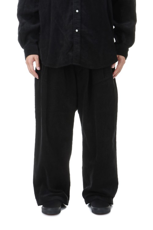 Corduroy 3 Tuck Easy Trousers / Black (CTE-24A109) | セレクト 