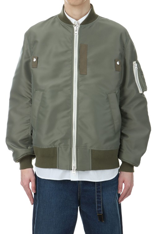 け*ー様 サカイ SCM-201 フライトジャケット グレー Nylon Twill Blouson - KHAKI 501 (SCM-201) | セレクトショップ