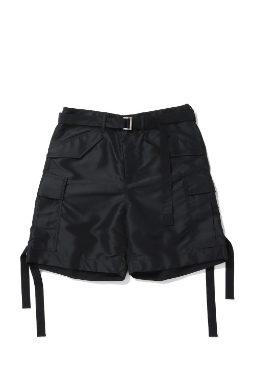 sacai 国内買付 Nylon Twill Shorts BLACK Nylon Twill Shorts | sacai Official Store サカイ オフィシャル