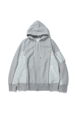 Sponge Sweat x Nylon Twill Hoodie - BLACK x BLACK 002 (SCM