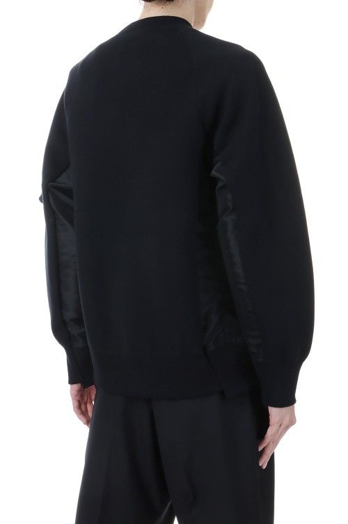 Sponge Sweat x Nylon Twill Pullover - BLACK x BLACK 002 (SCM Sponge Sweat x Nylon Twill Pullover - BLACK x BLACK 002 (SCM