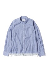 Cotton Poplin Shirt - L/BLUE STRIPE 458 (SCM-241)