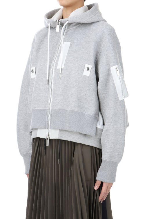 Sponge Sweat x Nylon Twill Hoodie - L/GRAY x L/GRAY 381 (SCW-231 