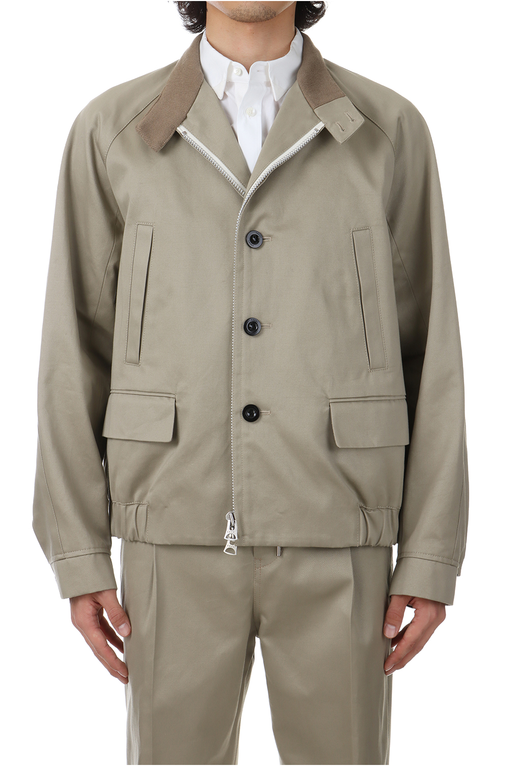 sacai: Men's Cotton Chino Jacket (Dark Navy) | DSML E-SHOP