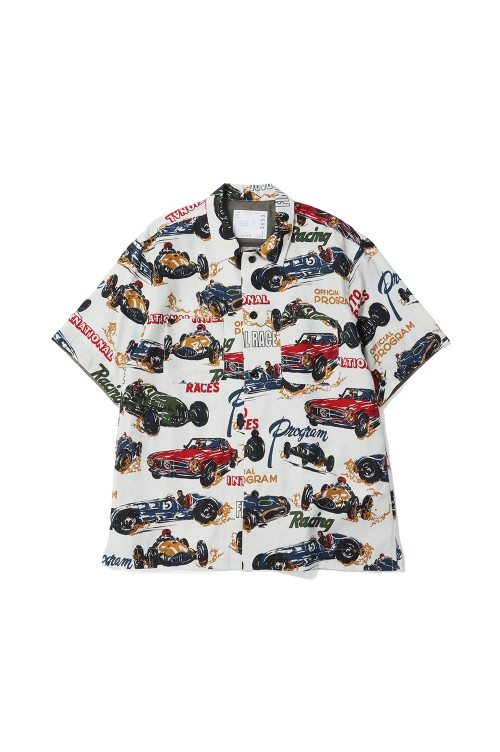Car Race / Tropical Print Shirt - IVORY (CAR RACE) 899 (25-03653M