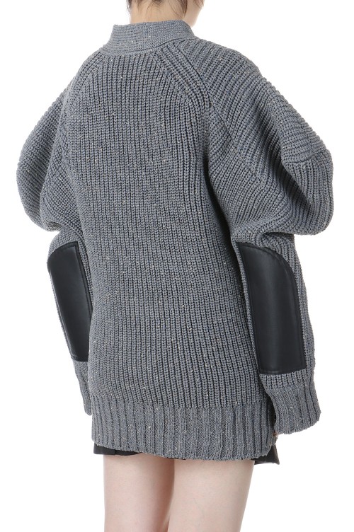 Nep Yarn Knit Cardigan - GRAY 301 (25-07656) | セレクト