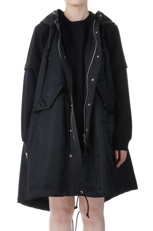 ダウンベスト sacai SS25 NYLON TWILL HOODIE VEST (25 07677 001) sacai♡ Nylon Twill Hoodie Vest (sacai/ベスト・ジレ) 25