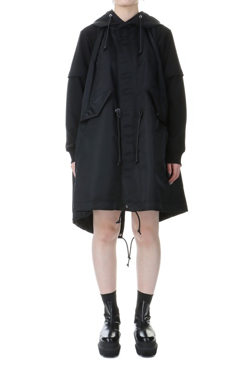 Nylon Twill Hoodie Vest - BLACK 001 (25-07677) | セレクト