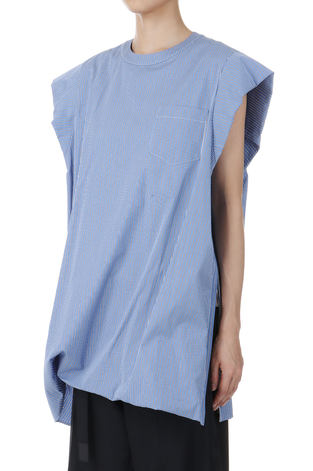 Cotton Poplin pullover - BLUE STRIPE 421 (25-07683) | セレクト